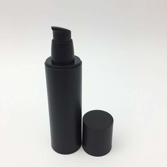 matte black plastic airless bottle foundation cream lotion bottle 15-100ml