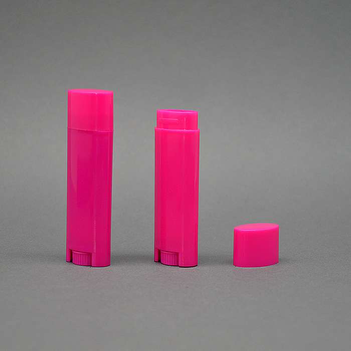 Best seller wholesale plastic lipbalm container oval shape 4.5G lip balm case