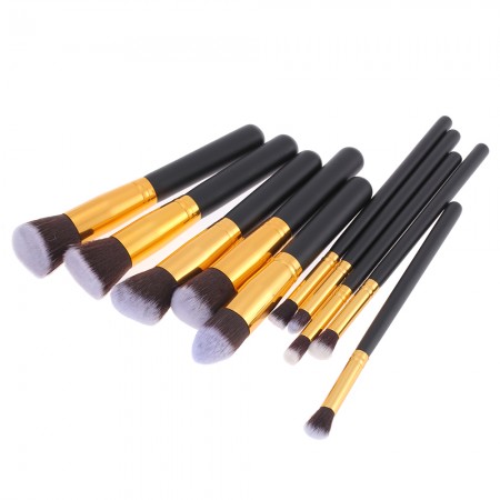 10* Makeup Brushes Professional Fibre Plastic Handle Comestic Make Up Tool